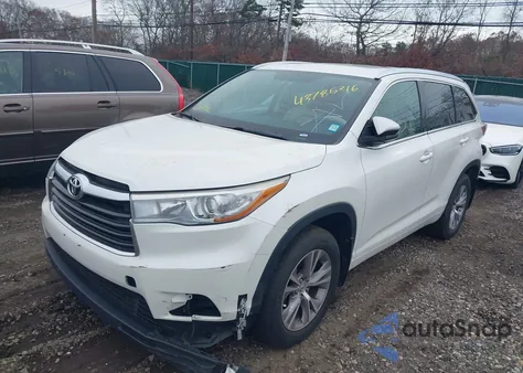 2015 Toyota Highlander Xle V6 z USA, uszkodzony, nr VIN 5TDJKRFH0FS213309